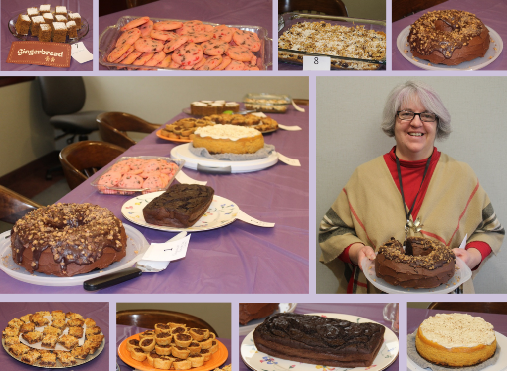 Photos of baked goods and bake-off winner Rene