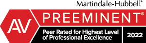 Martindale-Hubbell Preeminent Peer Rated for Highest level of professional experience 2022